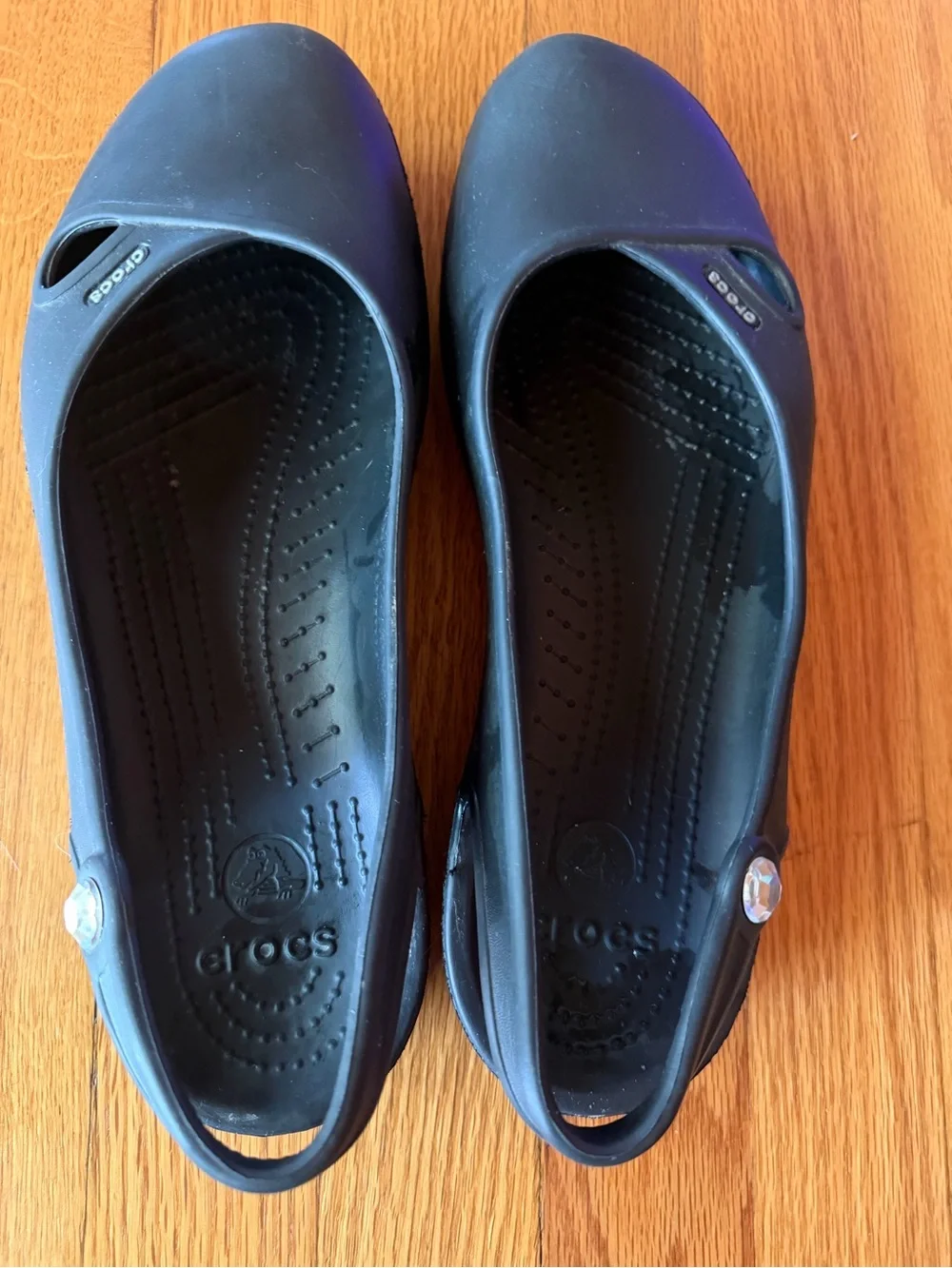 CROCS Women's Black Slip-On Ballet Flats